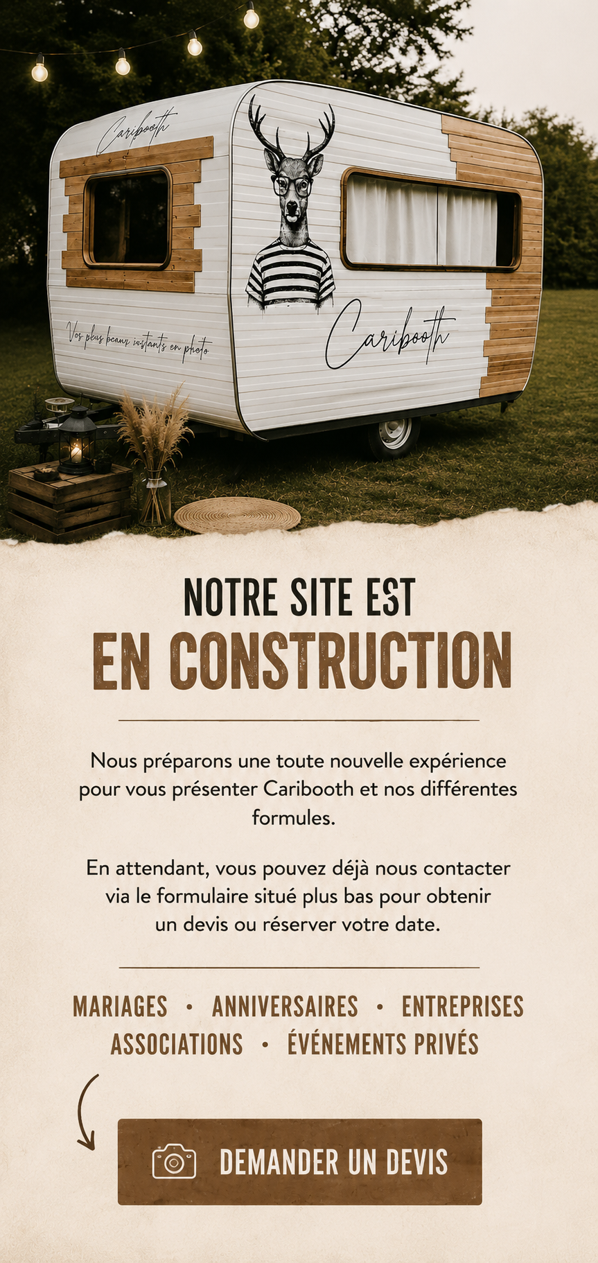 Caribooth site en construction mobile