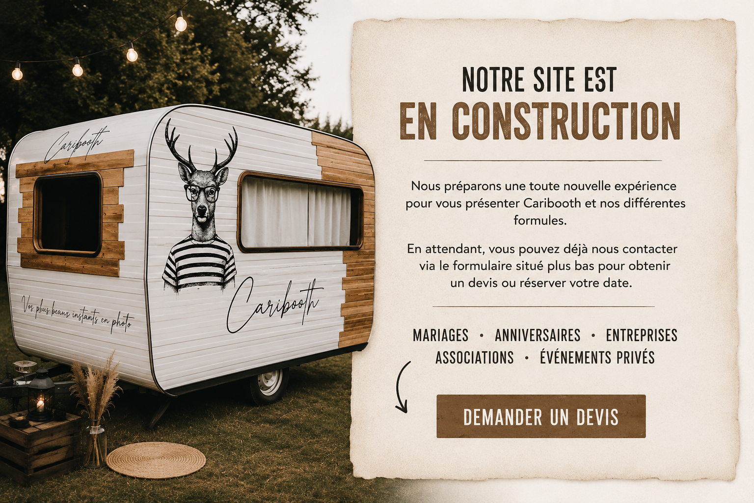 Caribooth site en construction
